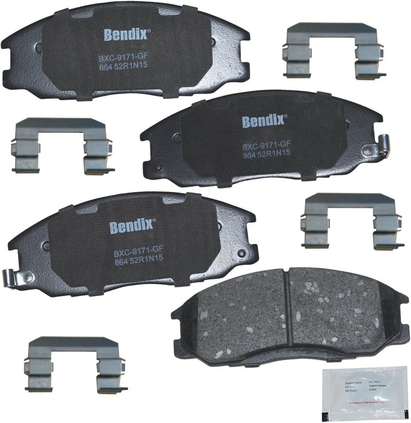 Bendix وسادات فرامل أمامية سيراميك Priority1 CFC864 لهيونداي سانتا في 2006-2001، XG300 2001، XG350 2003-2002، كيا سيدونا 2004-2002 - Image 1